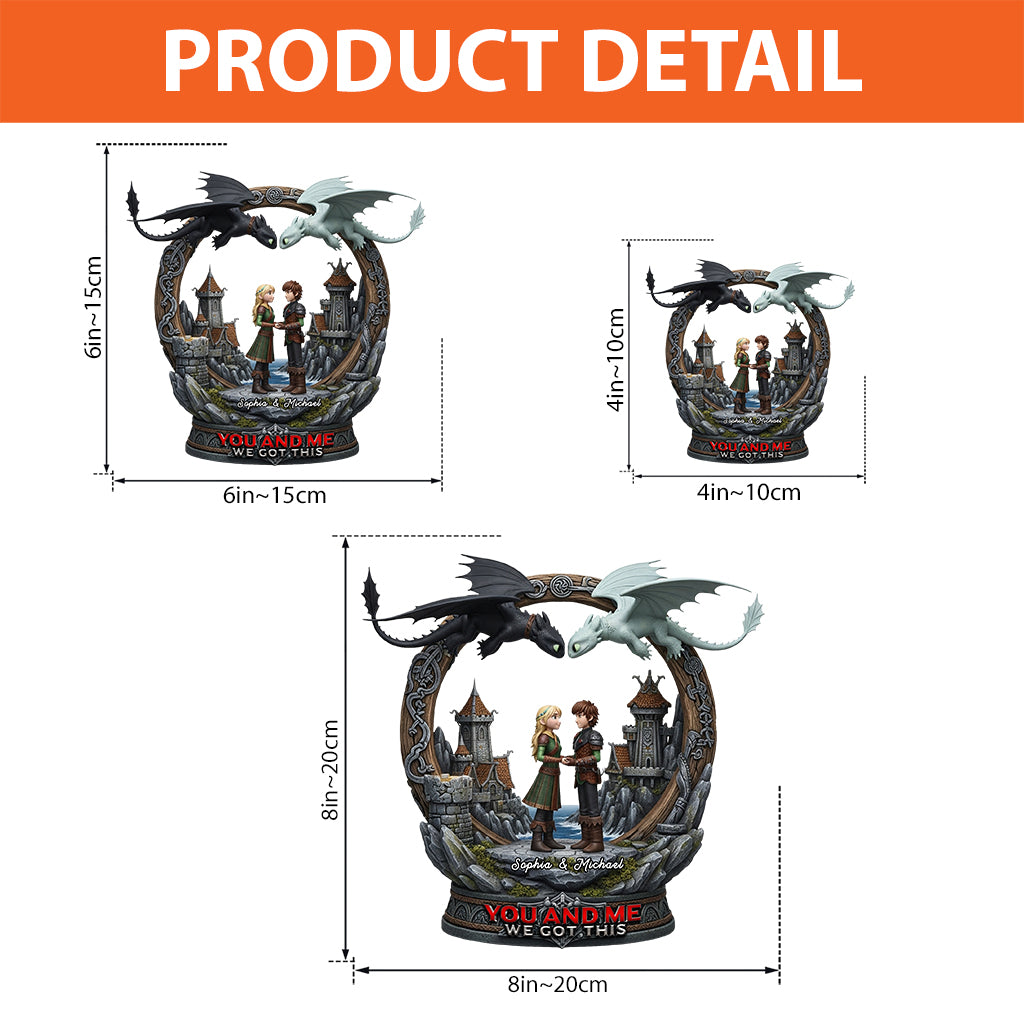 We Got This, Dragon Riders Couple - Personalized Couple Custom Shaped Acrylic Plaque