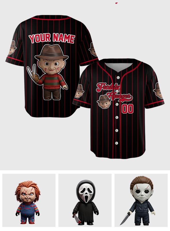 Love Horror Movies - Personalized Baseball Jersey