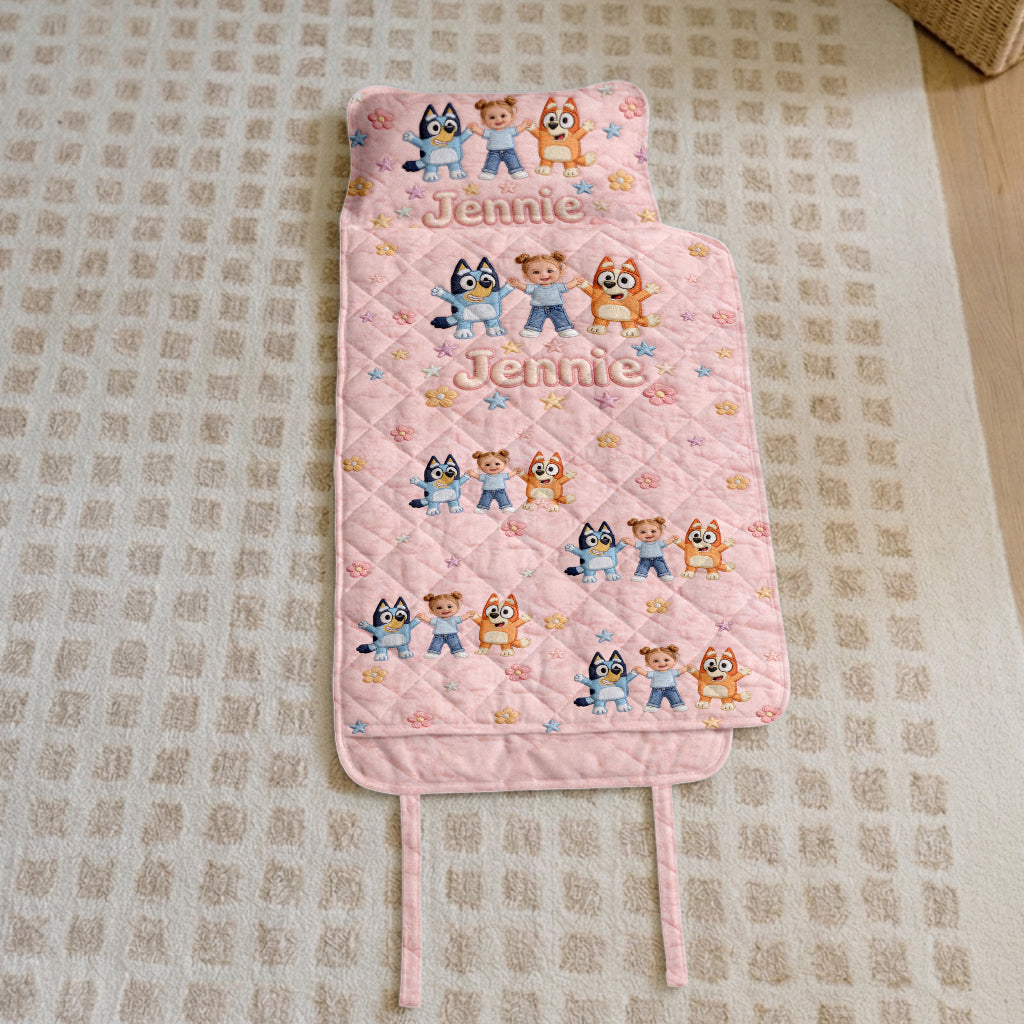 Dream Buddy - Personalized Blue Dog Nap Mat