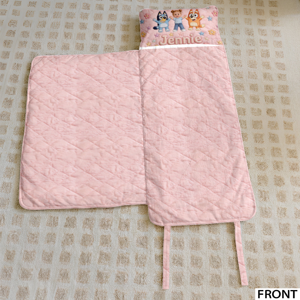 Dream Buddy - Personalized Blue Dog Nap Mat