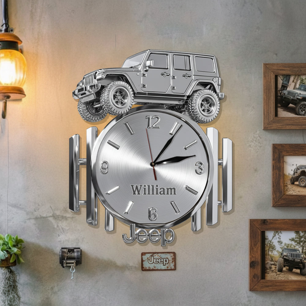 Metallic Off-Road Car - Personalized Car LED Light Wall Clock