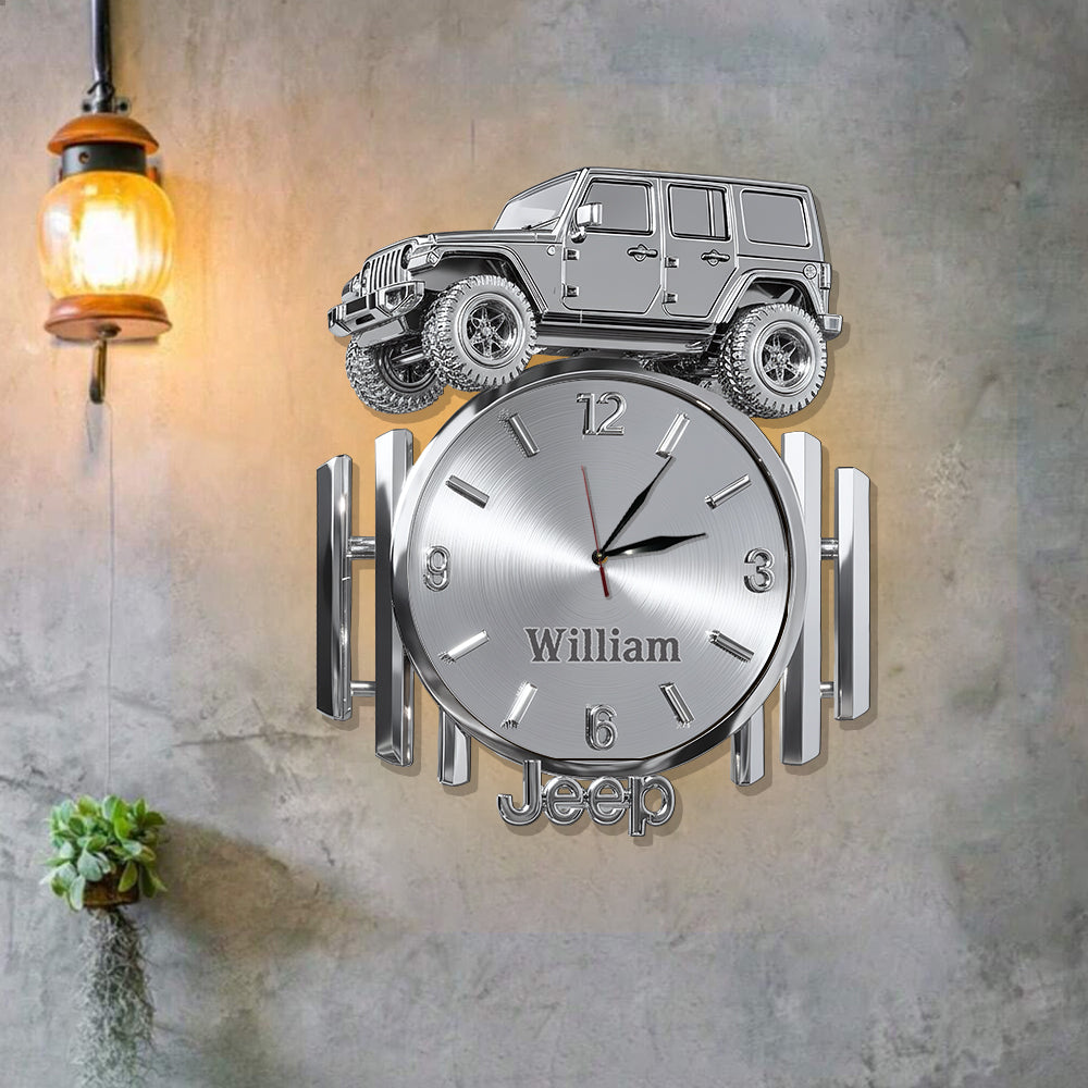 Metallic Off-Road Car - Personalized Car LED Light Wall Clock