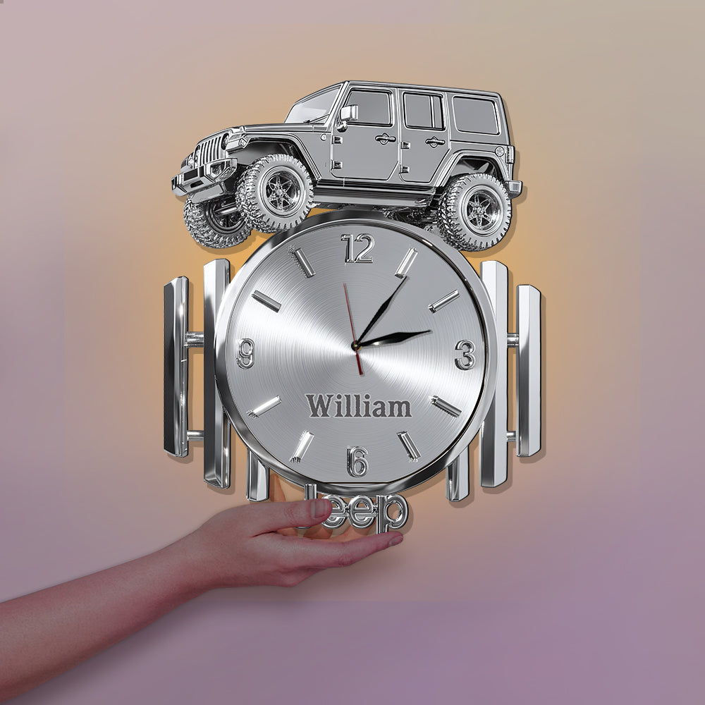 Metallic Off-Road Car - Personalized Car LED Light Wall Clock