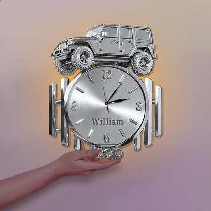 Metallic Off-Road Car - Personalized Car LED Light Wall Clock