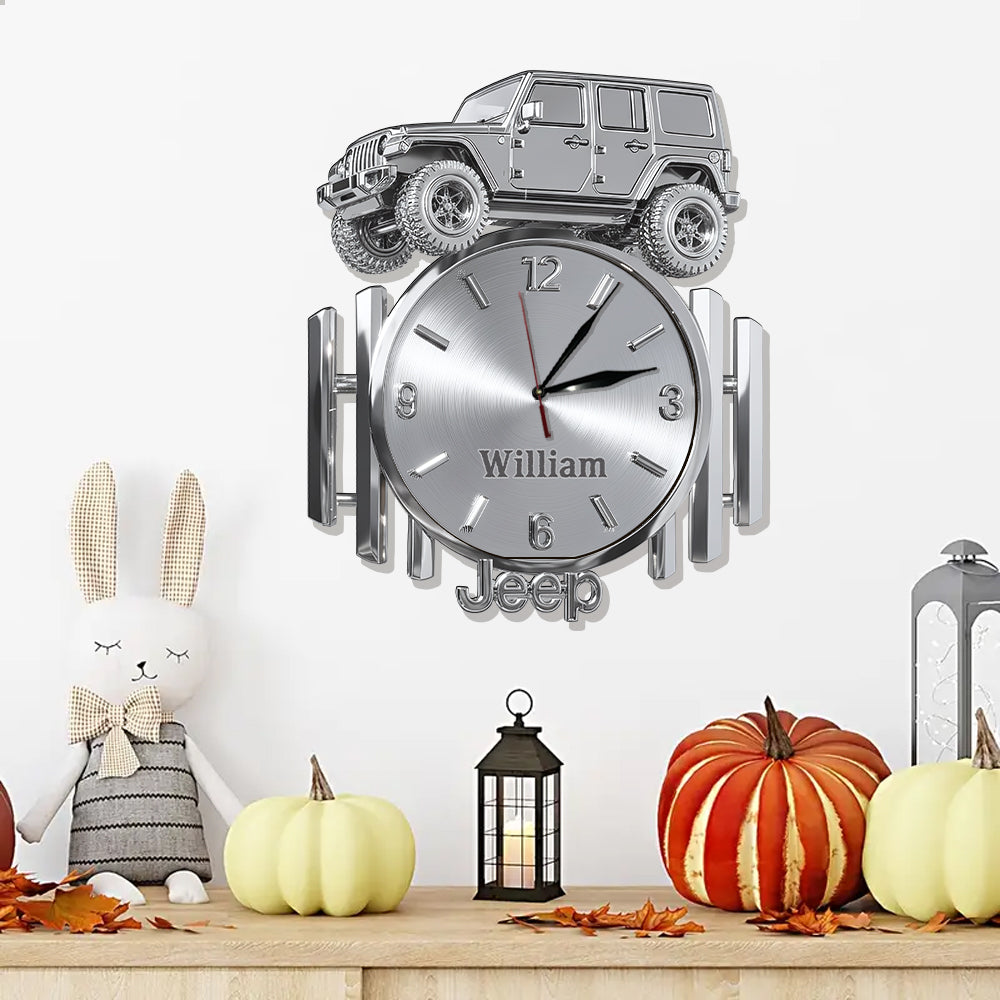 Metallic Off-Road Car - Personalized Car LED Light Wall Clock