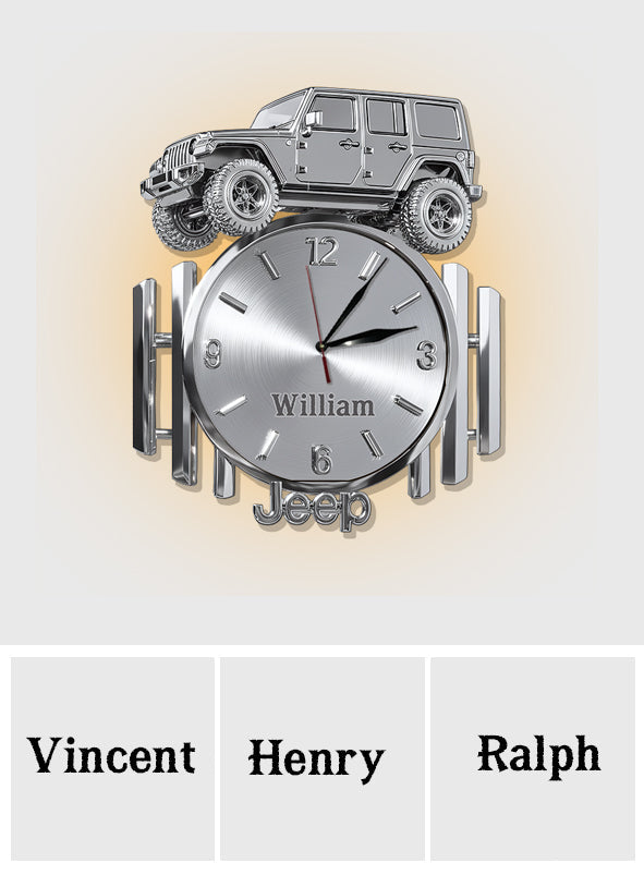 Metallic Off-Road Car - Personalized Car LED Light Wall Clock