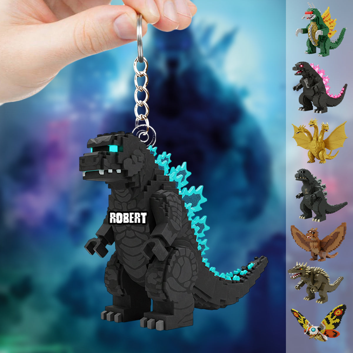 Atomic Bomb Creature - Personalized Giant Monster Keychain