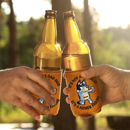 It's Father Figure - Personalized Blue Dog Leather Can Cooler