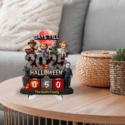Halloween Countdown - Personalized Horror Character Interchangeable Plaque