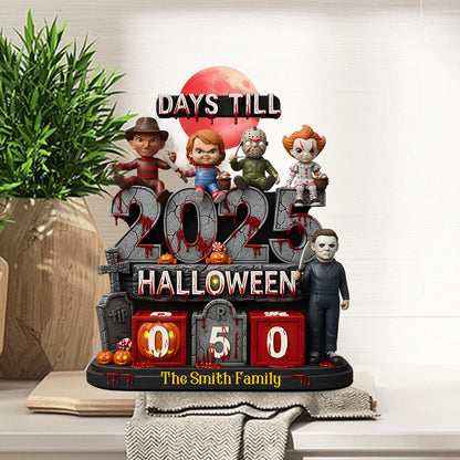 Halloween Countdown - Personalized Horror Character Interchangeable Plaque