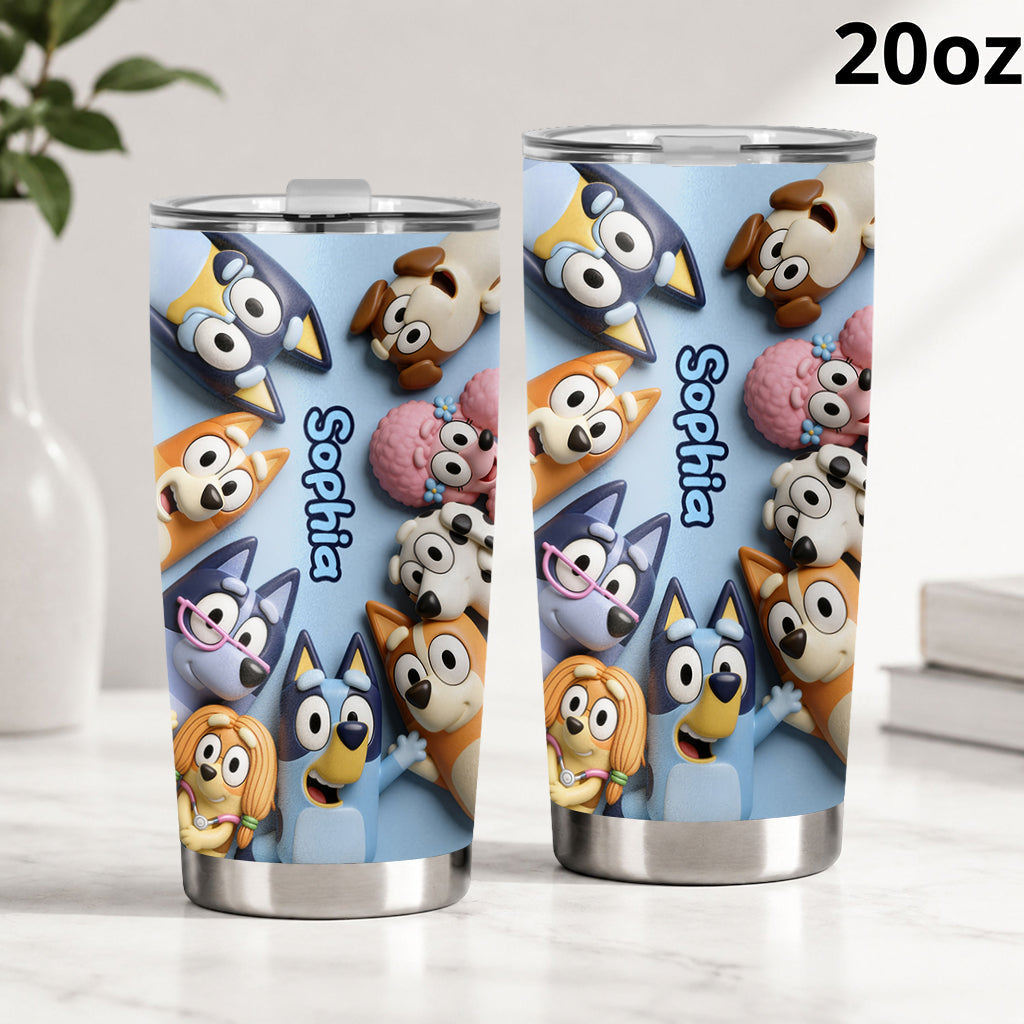 Friends - Personalized Blue Dog Tumbler