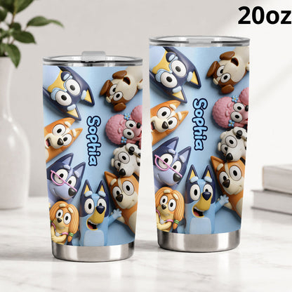 Friends - Personalized Blue Dog Tumbler