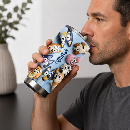 Friends - Personalized Blue Dog Tumbler