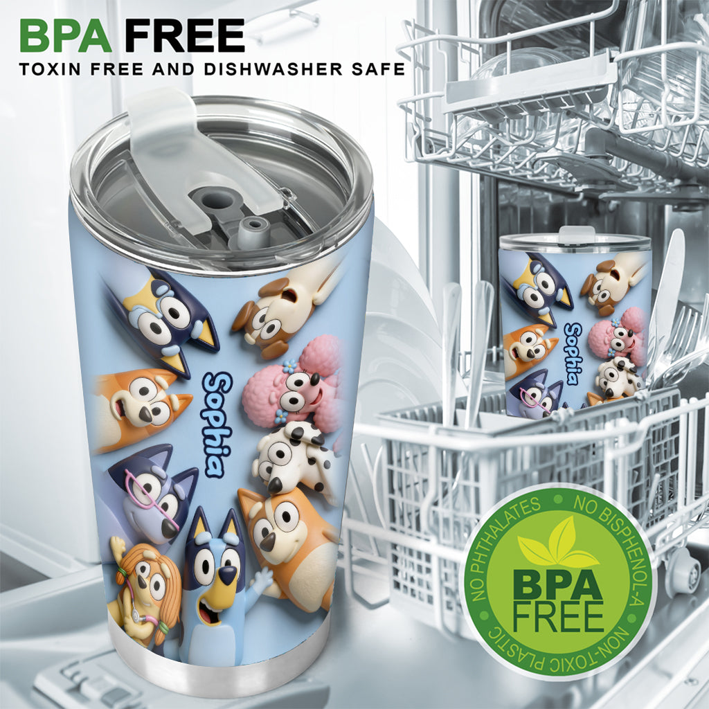 Friends - Personalized Blue Dog Tumbler