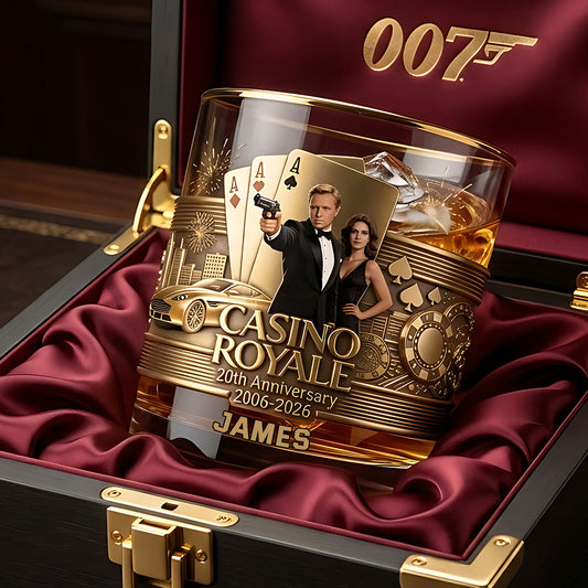 20th Anniversary - Personalized Casino Spy Whiskey Glass