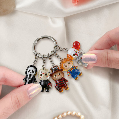 Horror Cats - Personalized Horror Character Premium Keychain With Charms