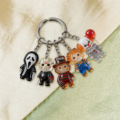 Horror Cats - Personalized Horror Character Premium Keychain With Charms