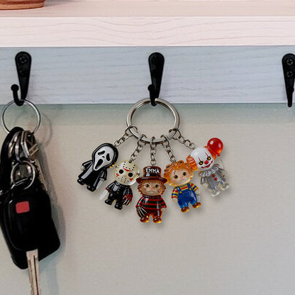 Horror Cats - Personalized Horror Character Premium Keychain With Charms