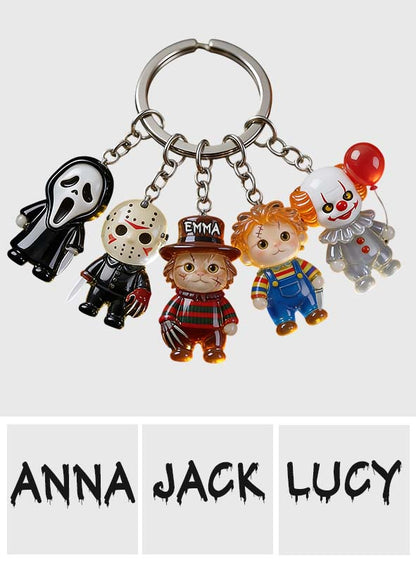 Horror Cats - Personalized Horror Character Premium Keychain With Charms