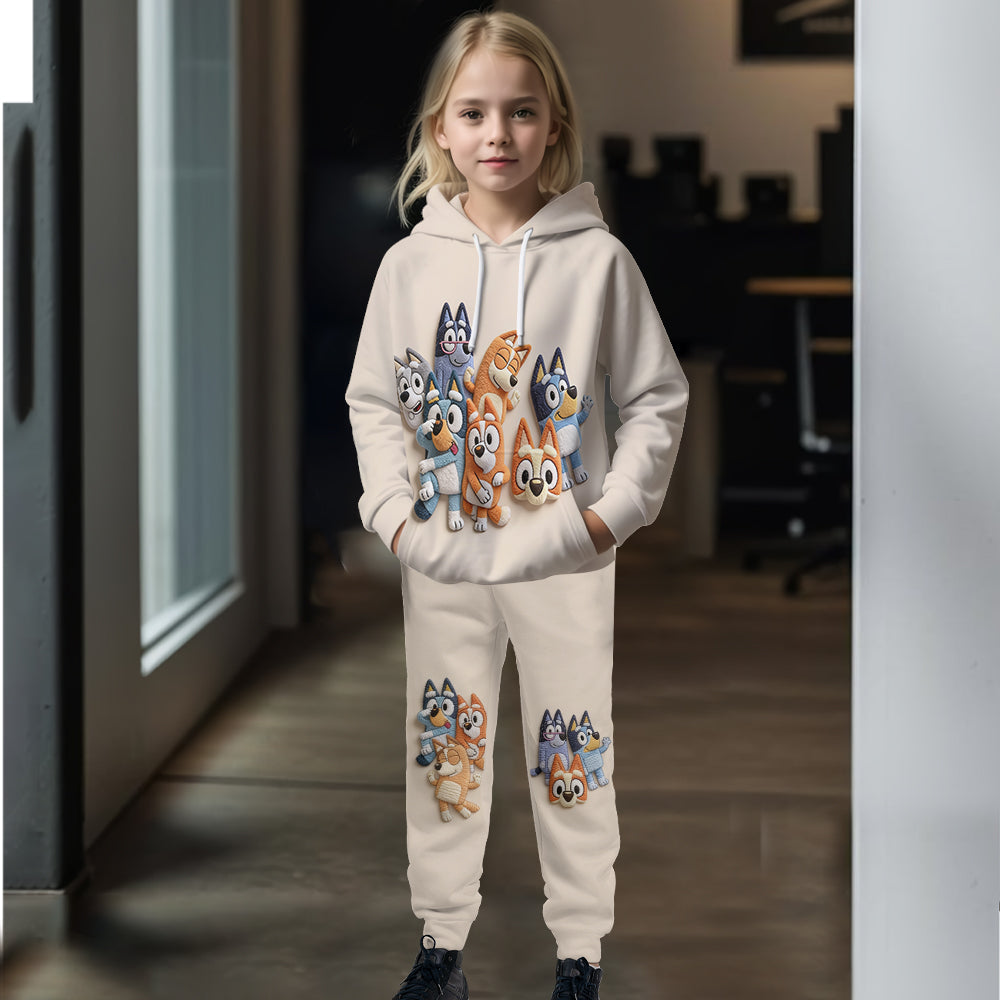 Blue Friend - Personalized Bluey Kid Hoodie & Kid Jogger Sweatpants