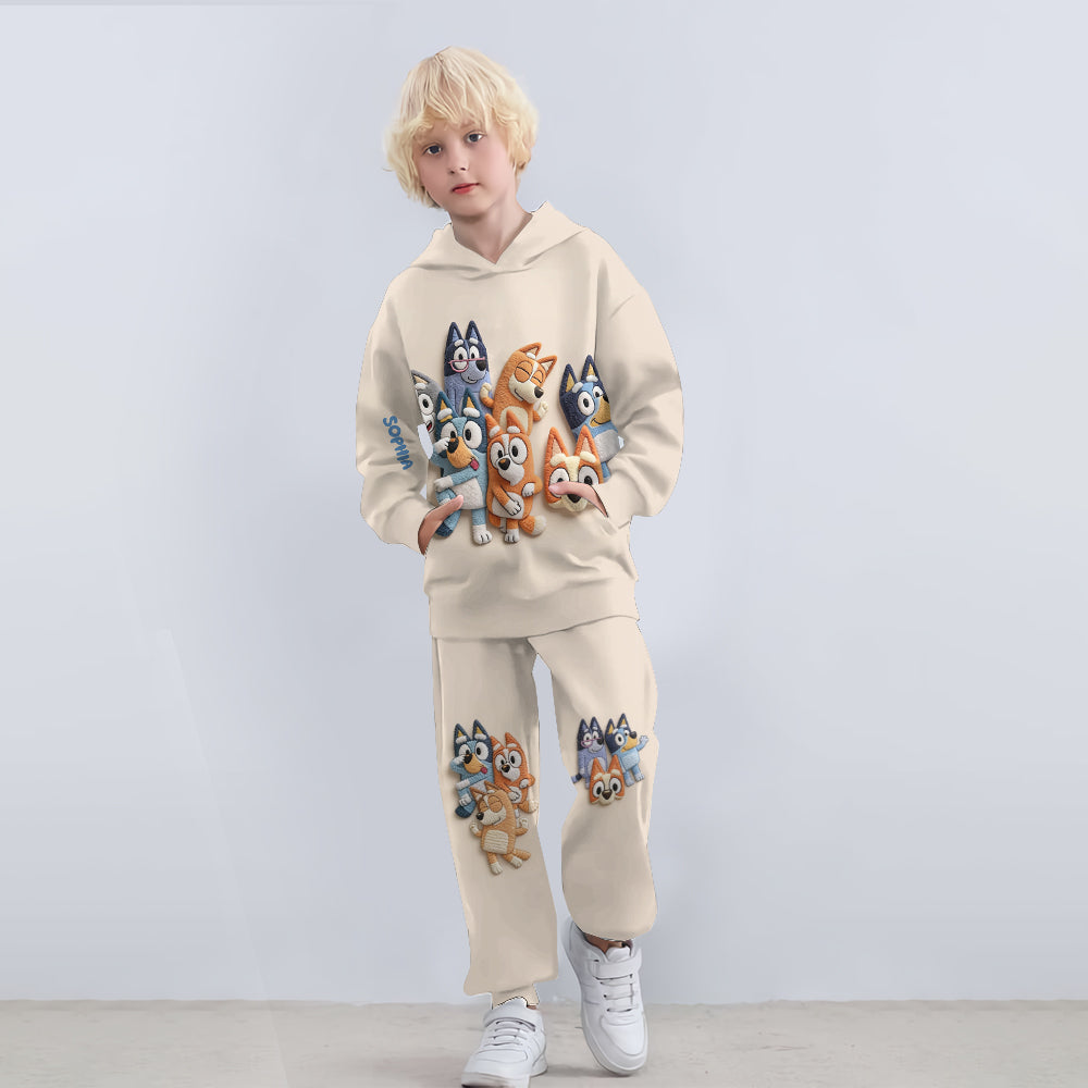 Blue Friend - Personalized Bluey Kid Hoodie & Kid Jogger Sweatpants