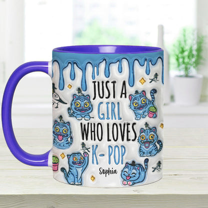 Just A Girl Who Loves Tiger - Personalized Kpop Accent Mug