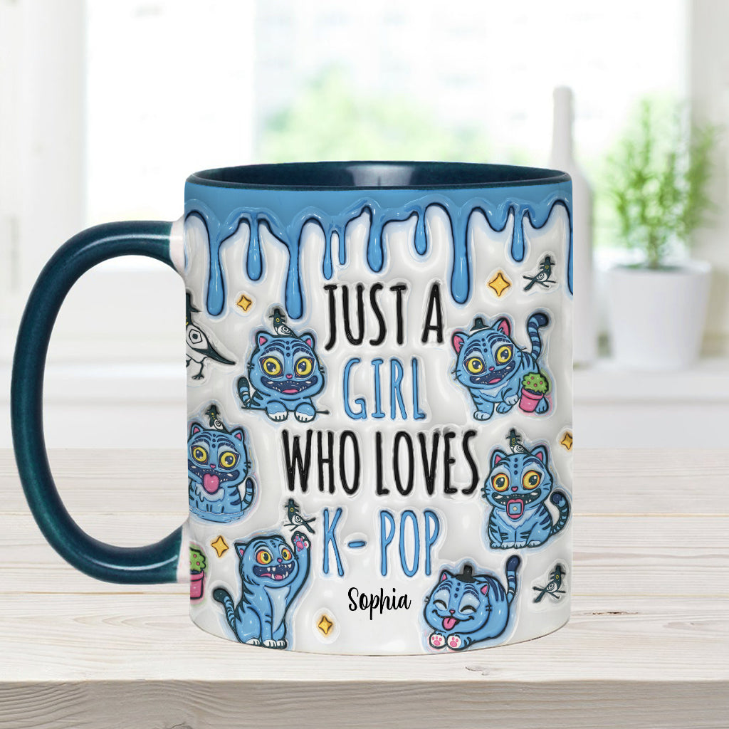 Just A Girl Who Loves Tiger - Personalized Kpop Accent Mug