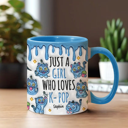 Just A Girl Who Loves Tiger - Personalized Kpop Accent Mug