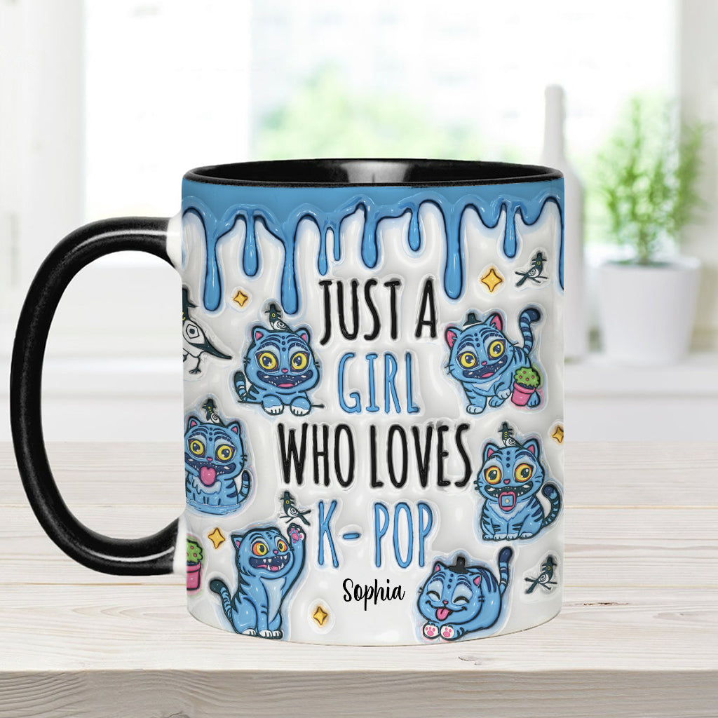 Just A Girl Who Loves Tiger - Personalized Kpop Accent Mug