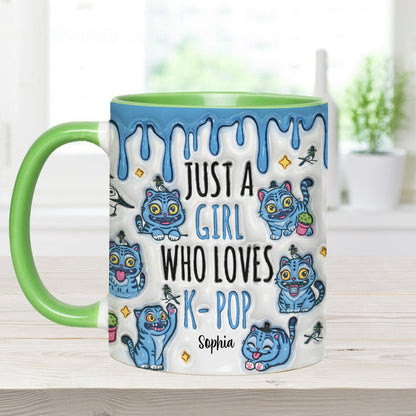 Just A Girl Who Loves Tiger - Personalized Kpop Accent Mug