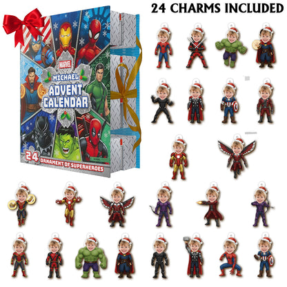 Christmas Gift For Hero's Fan - Personalized Superhero Folded Advent Calendar With Ornaments