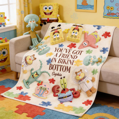 You've A Friend In Me - Personalized Autism Awareness Blanket