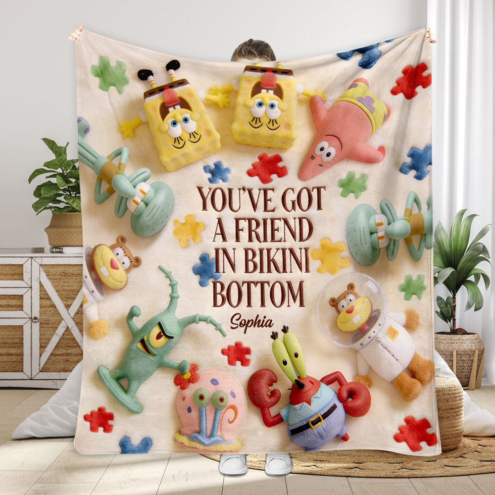 You've A Friend In Me - Personalized Autism Awareness Blanket