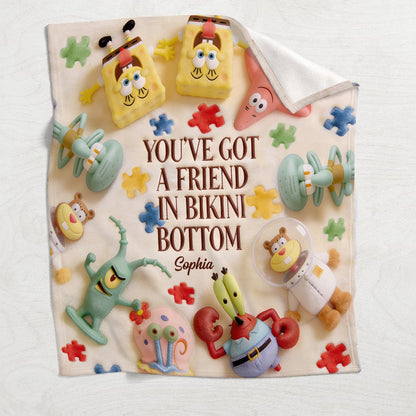 You've A Friend In Me - Personalized Autism Awareness Blanket