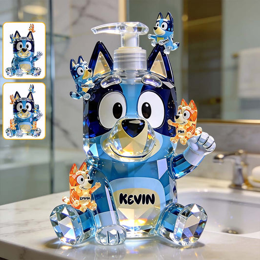 Best Dad Ever - Personalized Blue Dog Pump Dispenser