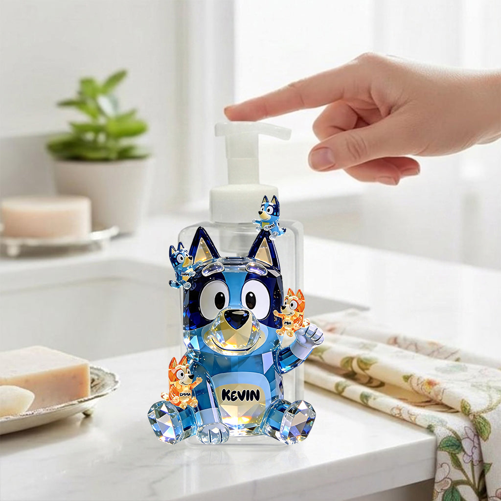 Best Dad Ever - Personalized Blue Dog Pump Dispenser