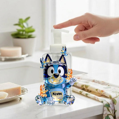 Best Dad Ever - Personalized Blue Dog Pump Dispenser
