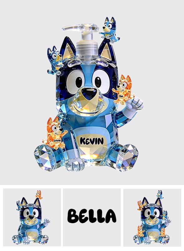 Best Dad Ever - Personalized Blue Dog Pump Dispenser