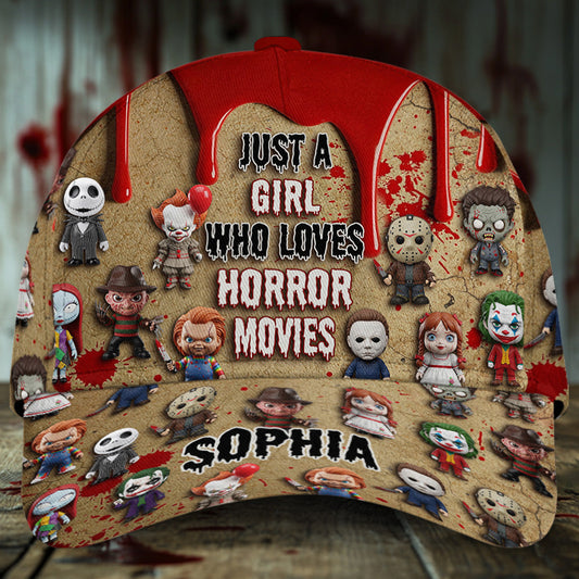 Just A Girl Who Loves Horror Movies - Personalized Classic Cap