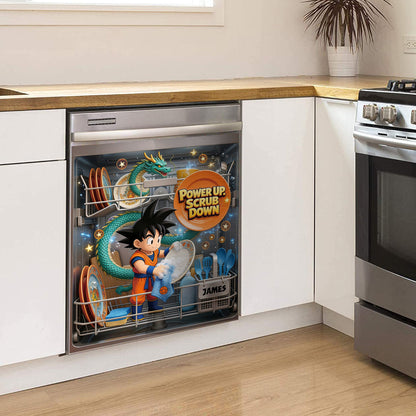 Power Up, Scrub Down - Personalized Seven Balls Dishwasher Cover