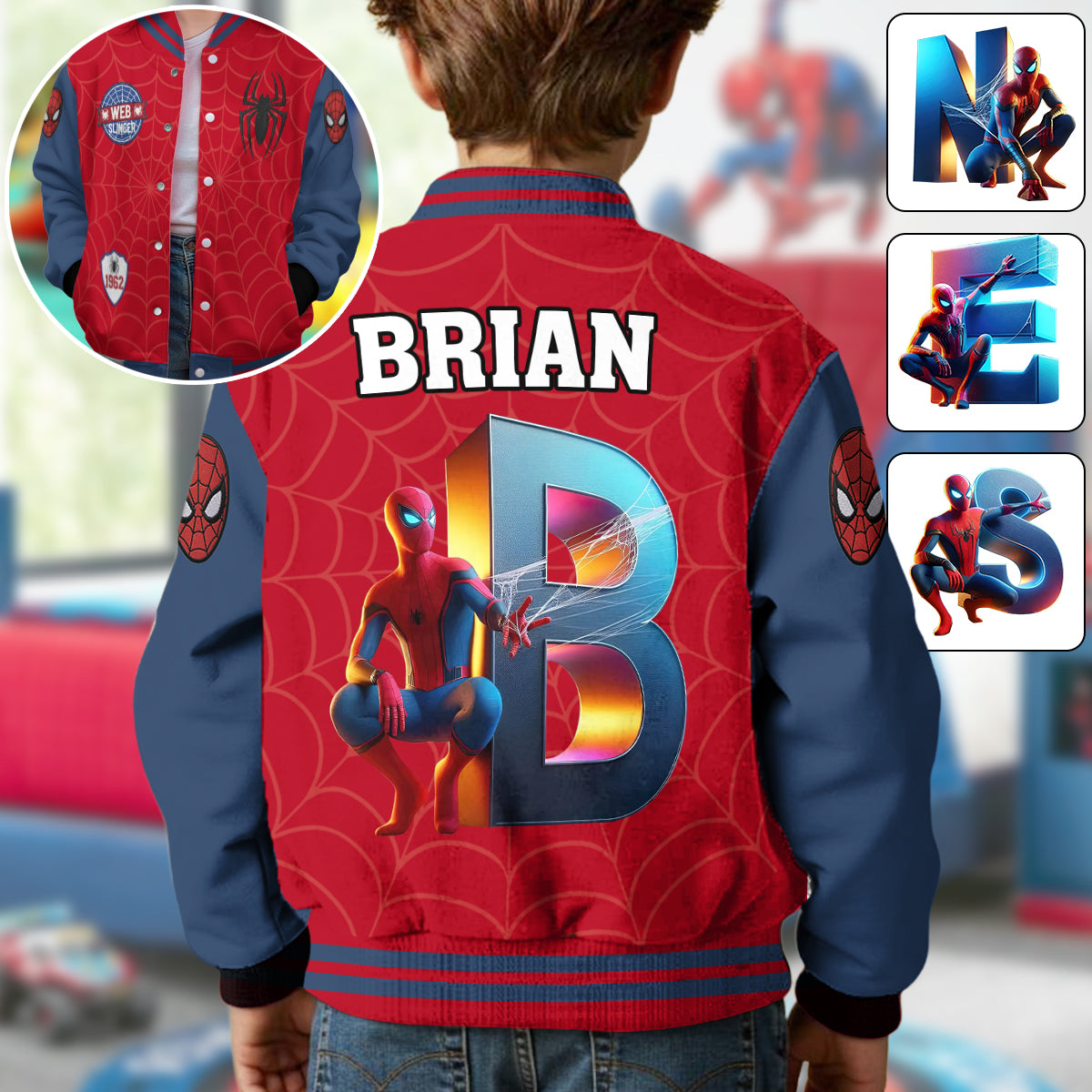 Superhero Gift For Kids - Personalized Kid Varsity Jacket