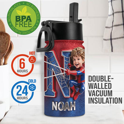 Any Photo - Personalized Spider-Verse Kid Bottle With Plush Charm