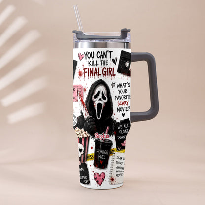 Horror Movie Fans - Personalized Horror Character Tumbler With Plush Charm