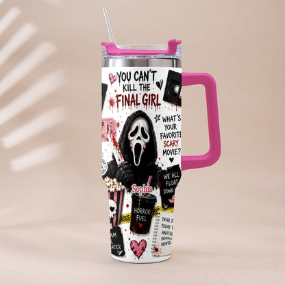 Horror Movie Fans - Personalized Horror Character Tumbler With Plush Charm