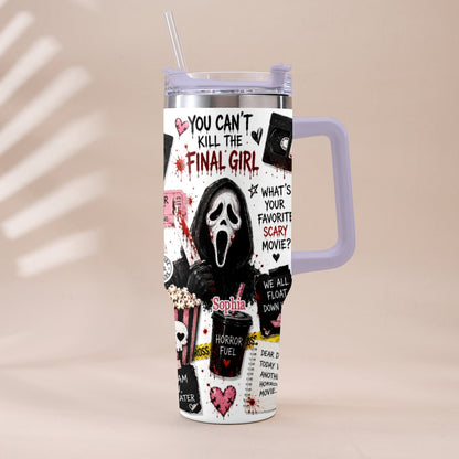 Horror Movie Fans - Personalized Horror Character Tumbler With Plush Charm
