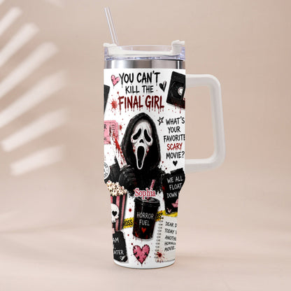 Horror Movie Fans - Personalized Horror Character Tumbler With Plush Charm