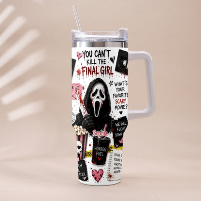 Horror Movie Fans - Personalized Horror Character Tumbler With Plush Charm