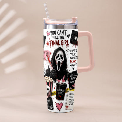 Horror Movie Fans - Personalized Horror Character Tumbler With Plush Charm