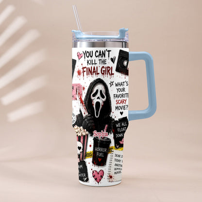 Horror Movie Fans - Personalized Horror Character Tumbler With Plush Charm