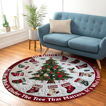 It's Not What's Under The Tree - Personalized Family Round Rug